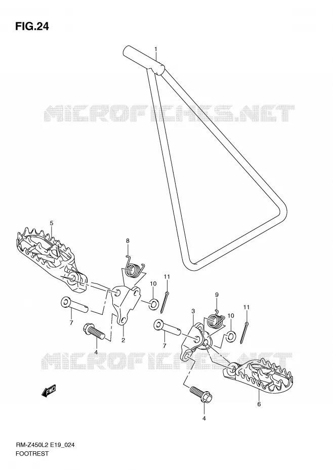 REPOSE PIED Suzuki MOTO 450 RM-Z 2012  RM-Z450L2(E19)