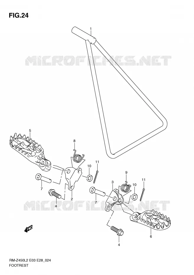 REPOSE PIED Suzuki MOTO 450 RM-Z 2012  RM-Z450L2(E3)
