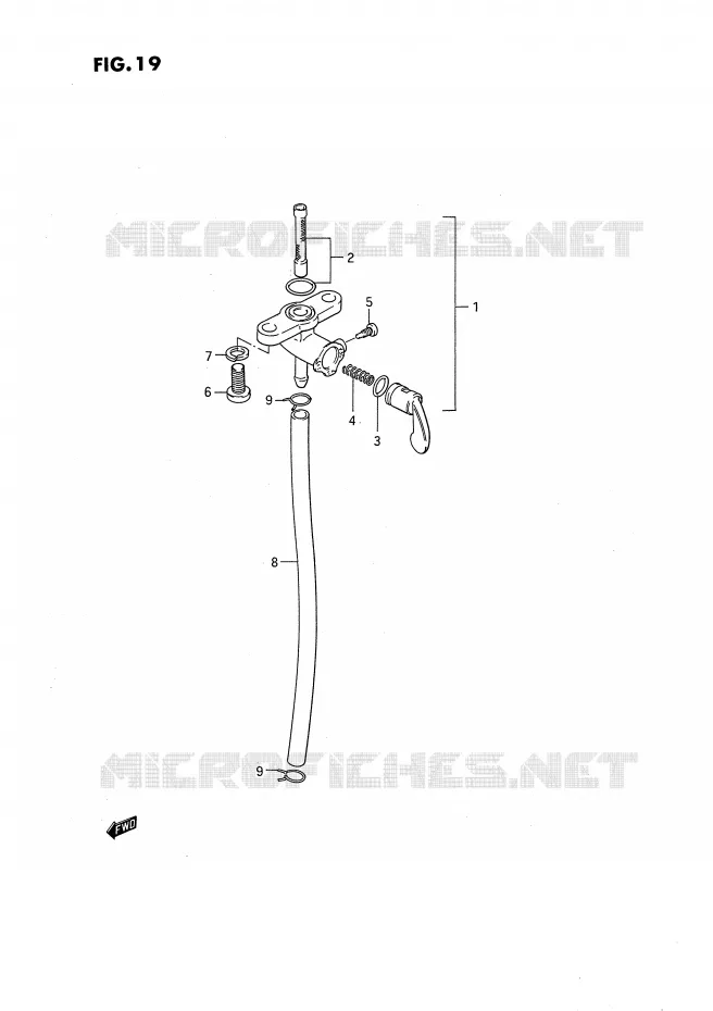 ROBINET D'ESSENCE Suzuki MOTO 80 RM 1990  RM80L(E24)