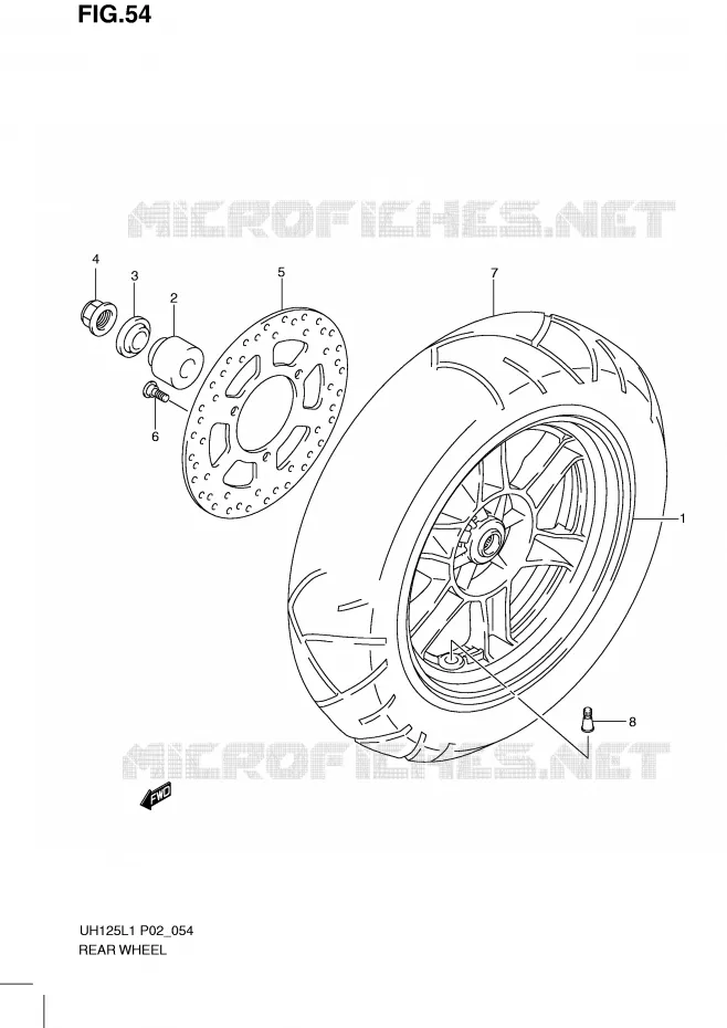 ROUE ARRIERE Suzuki SCOOTER 125 BURGMAN 2011  UH125L1(P2)