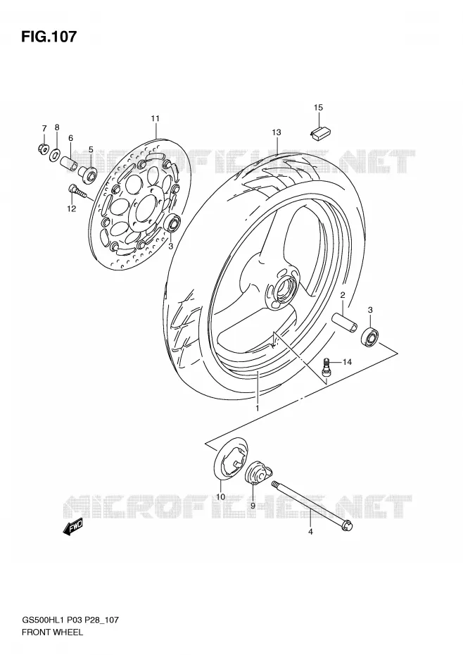 ROUE AVANT Suzuki MOTO 500 GS-F 2011  GS500FHL1(P3)