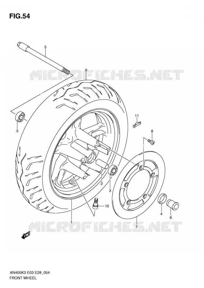 ROUE AVANT Suzuki SCOOTER 400 BURGMAN 2004  AN400K4(E3/E28)
