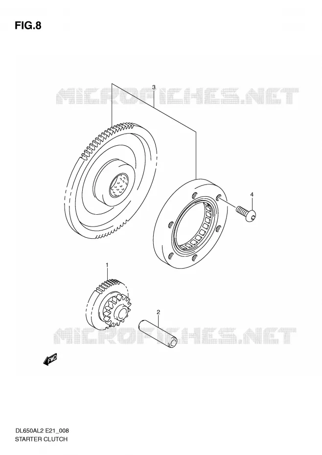 ROUE LIBRE DE DEMARREUR Suzuki MOTO 650 V-STROM 2012  DL650AL2(E21)
