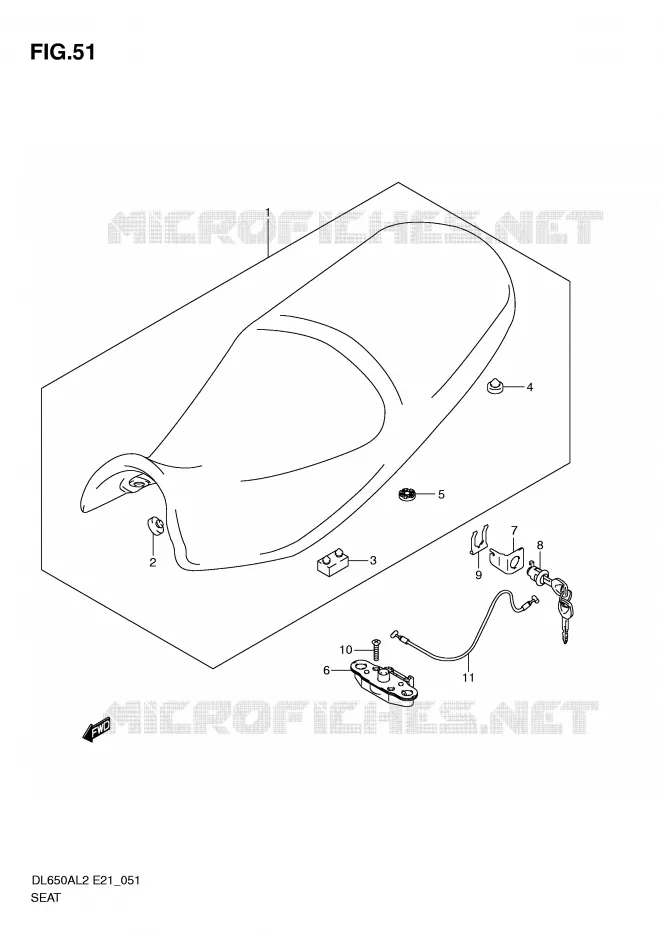 SELLE Suzuki MOTO 650 V-STROM 2012  DL650AL2(E21)