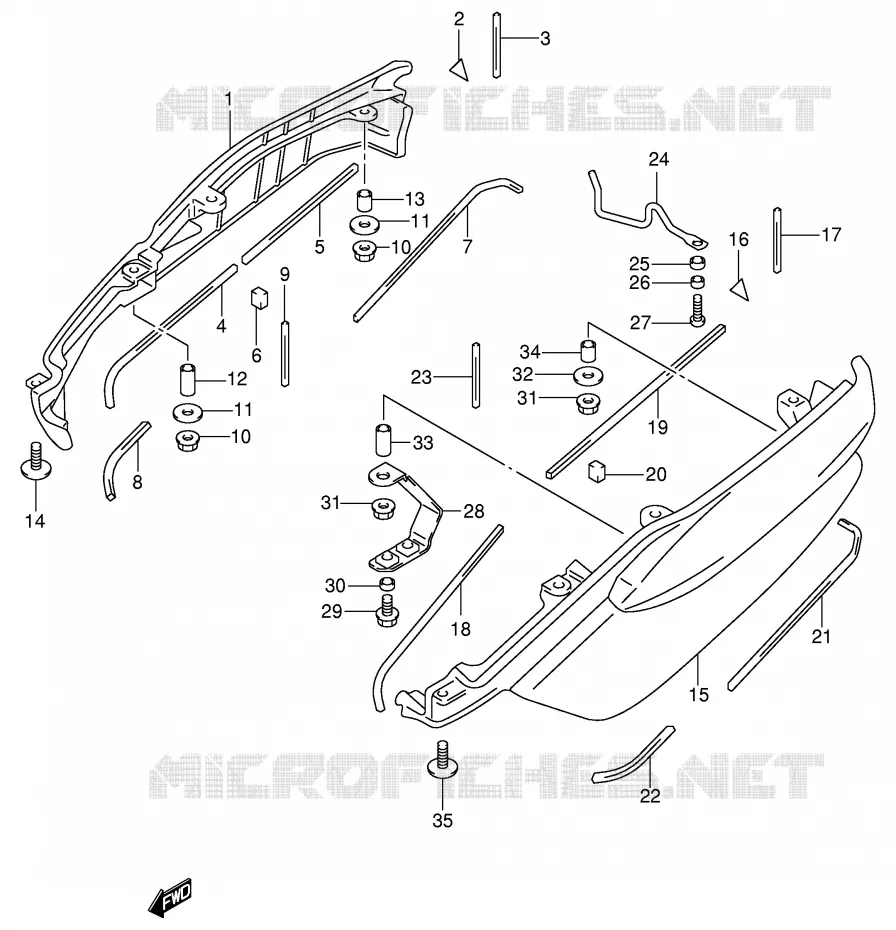SUPPORT DOSSERET (SIDE)(MODELE X/Y) Suzuki SCOOTER 400 BURGMAN 2002  AN400K2(E2)