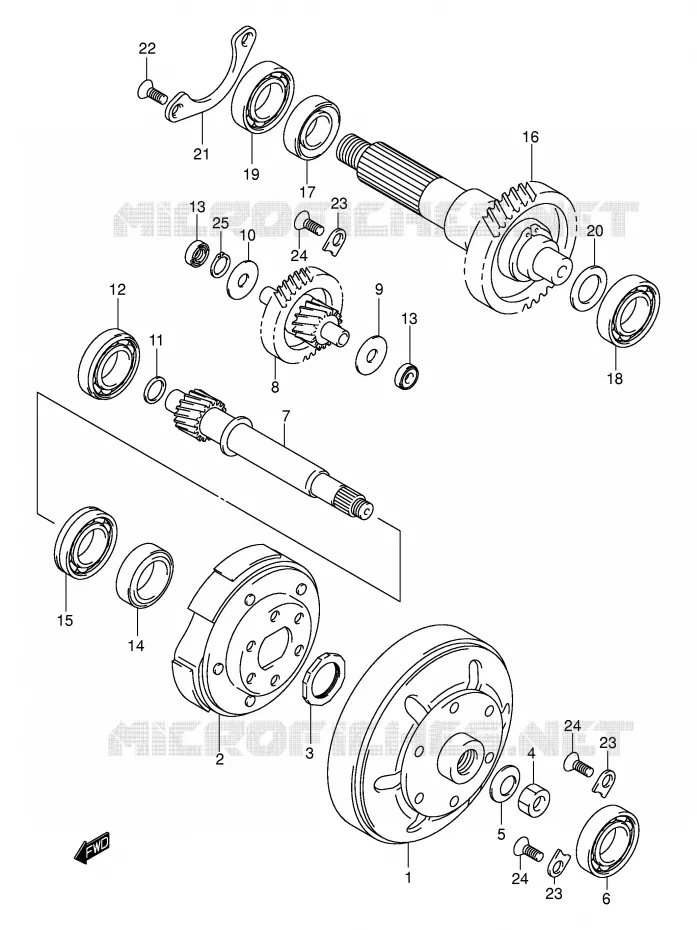 TRANSMISSION (2)(MODELE K1/K2) Suzuki SCOOTER 400 BURGMAN 2000  AN400RY(E2)