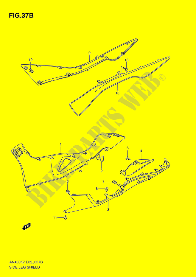 CARENAGES INFERIEUR (MODEL L0) pour Suzuki BURGMAN 400 2011