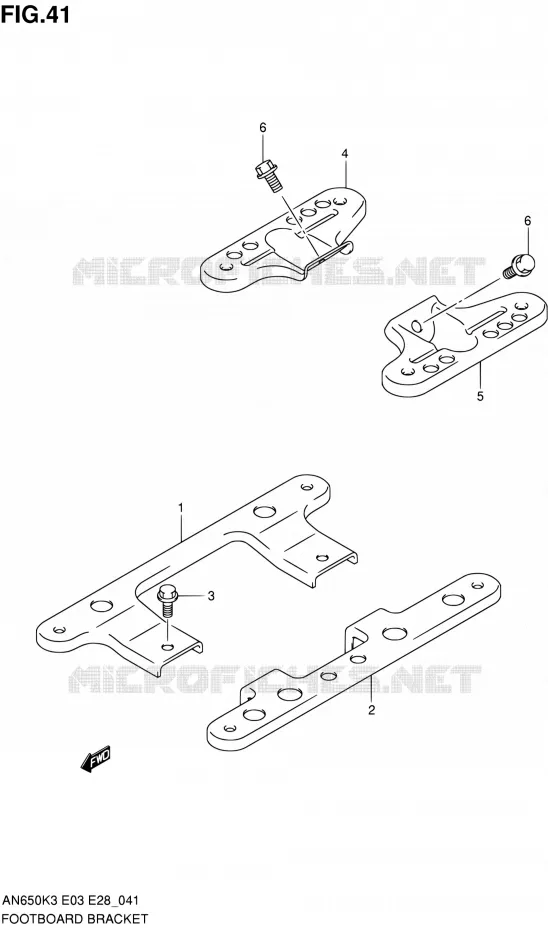 REPOSE PIEDS ARRIERE Suzuki SCOOTER 650 BURGMAN 2003  AN650K3(E03,E28,E33)