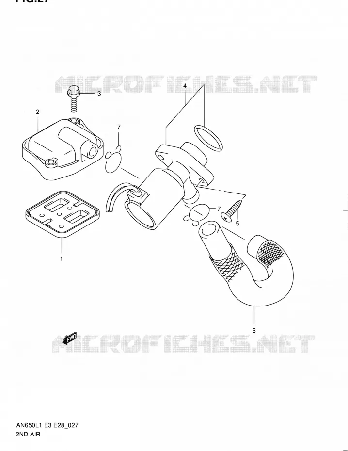 SYSTEME RECYCLAGE GAZ ECHAPPEMENT Suzuki SCOOTER 650 BURGMAN 2011  AN650 L1 (E03,E28,E33)