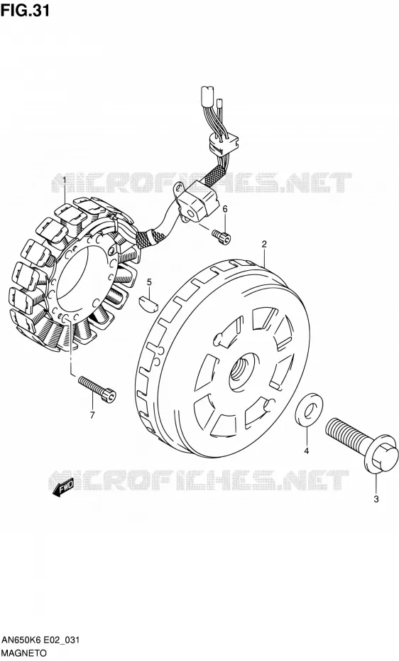 ALLUMAGE ROTOR - STATOR Suzuki SCOOTER 650 BURGMAN 2007  AN650A K7 (E02,E19,E24,E51)