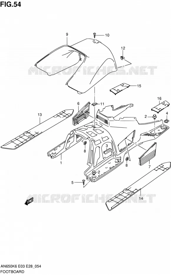 REPOSE PIEDS Suzuki SCOOTER 650 BURGMAN 2007  AN650A K7 (E03,E28,E33)