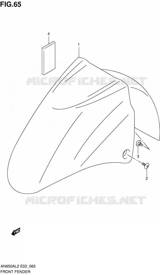 GARDE BOUE AVANT Suzuki SCOOTER 650 BURGMAN 2012  AN650AL2(E02)