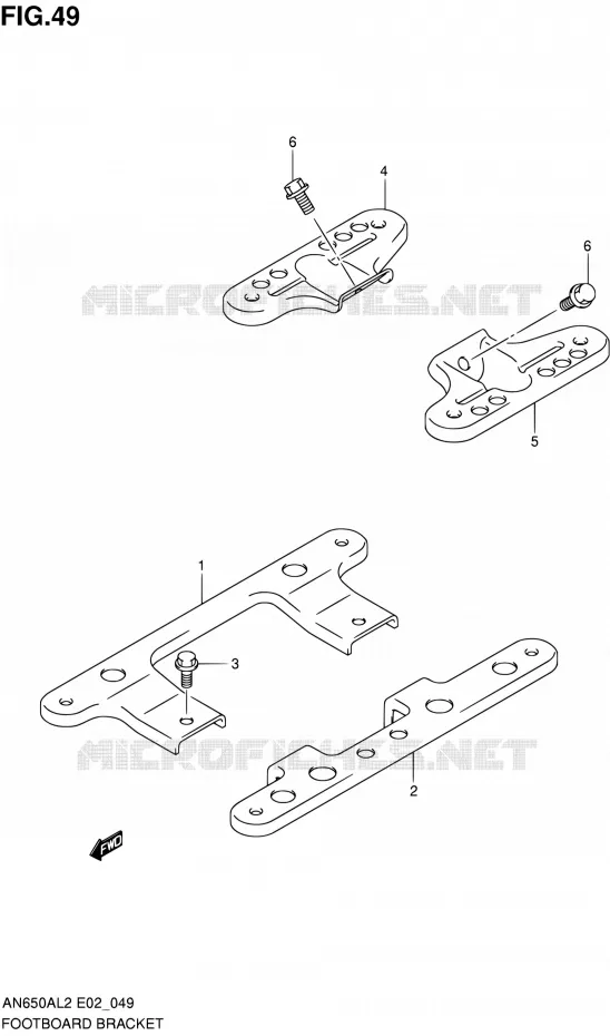 REPOSE PIEDS ARRIERE Suzuki SCOOTER 650 BURGMAN 2012  AN650AL2(E19)
