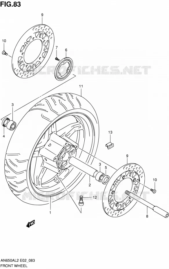 ROUE AVANT Suzuki SCOOTER 650 BURGMAN 2012  AN650AL2(E24)