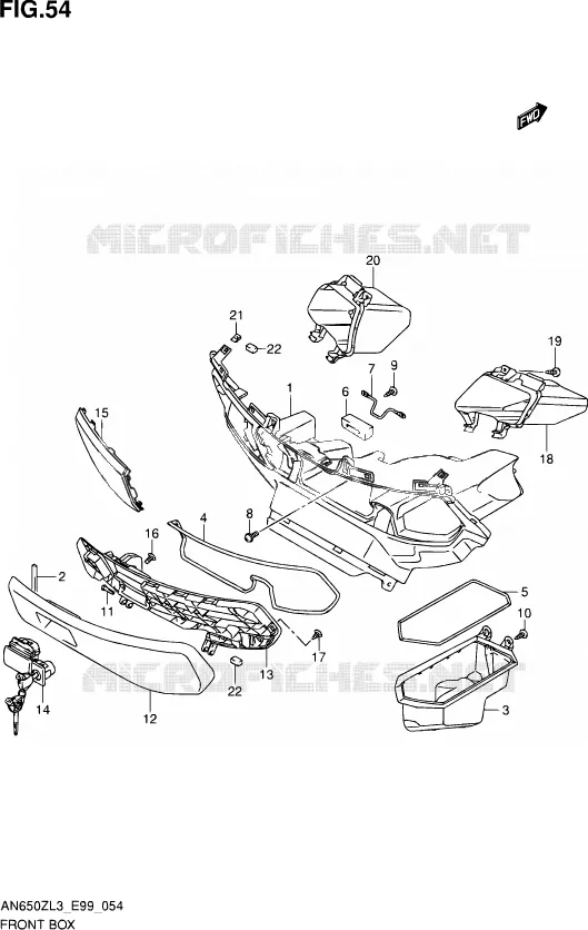 BOITE AVANT Suzuki SCOOTER 650 BURGMAN 2013  AN650Z L3 (E99)