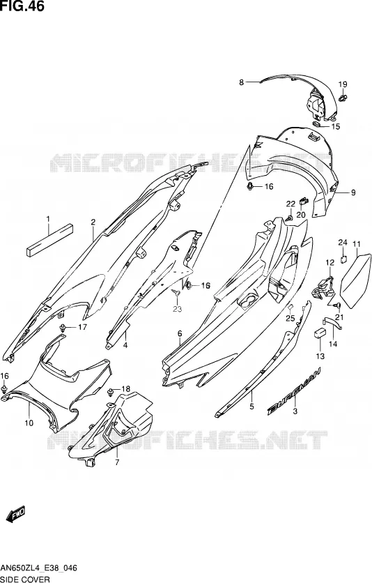 CARENAGES ARRIERE Suzuki SCOOTER 650 BURGMAN 2014  AN650Z L4 (E38)