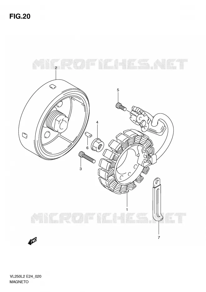 ALLUMAGE ROTOR - STATOR Suzuki MOTO 250 INTRUDER 2012  VL250L2(E24)