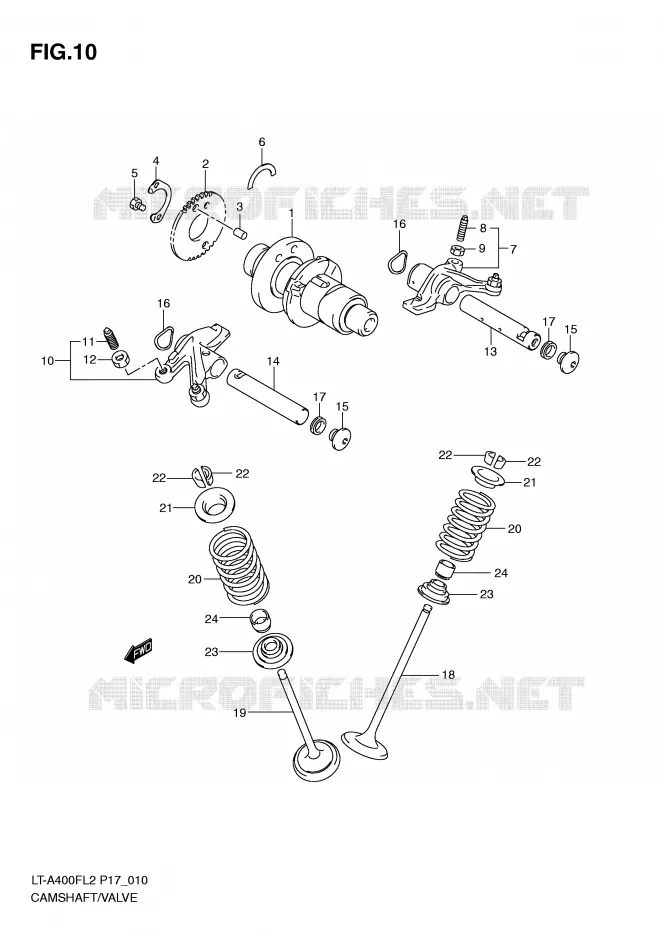 ARBRE A CAMES - SOUPAPES Suzuki QUAD 400 KINGQUAD 2012  LT-F400FZL2(P17)
