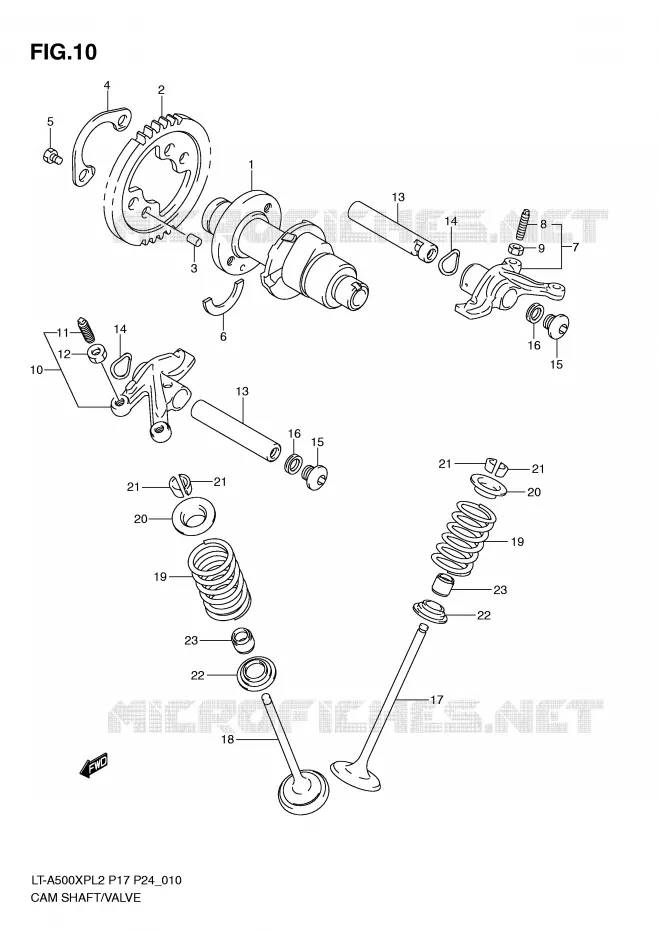 ARBRE A CAMES - SOUPAPES Suzuki QUAD 500 KINGQUAD 2012  LT-A500XPZL2(P17)