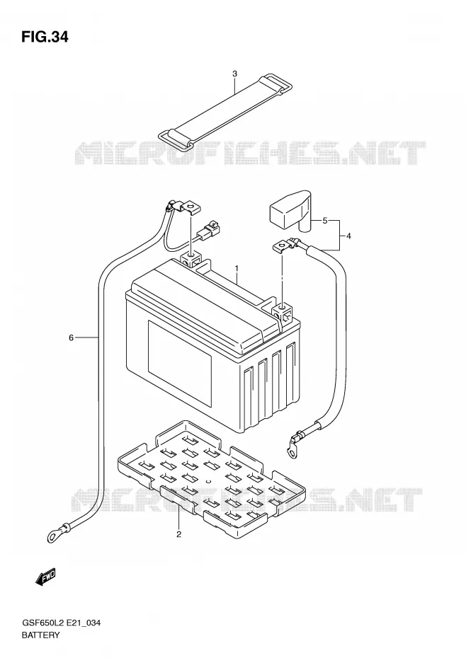 BATTERIE (GSF650L2 E21) Suzuki MOTO 650 BANDIT 2012  GSF650SAL2(E21)