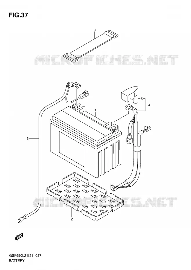 BATTERIE (GSF650UAL2 E21) Suzuki MOTO 650 BANDIT 2014  GSF650SAL2(E21)