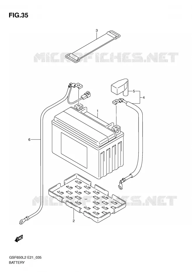 BATTERIE (GSF650UL2 E21) Suzuki MOTO 650 BANDIT 2012  GSF650L2(E21)