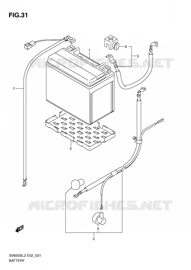 BATTERIE (SV650SL2 E24) Suzuki MOTO 650 SV 2012  SV650SL2(E02)