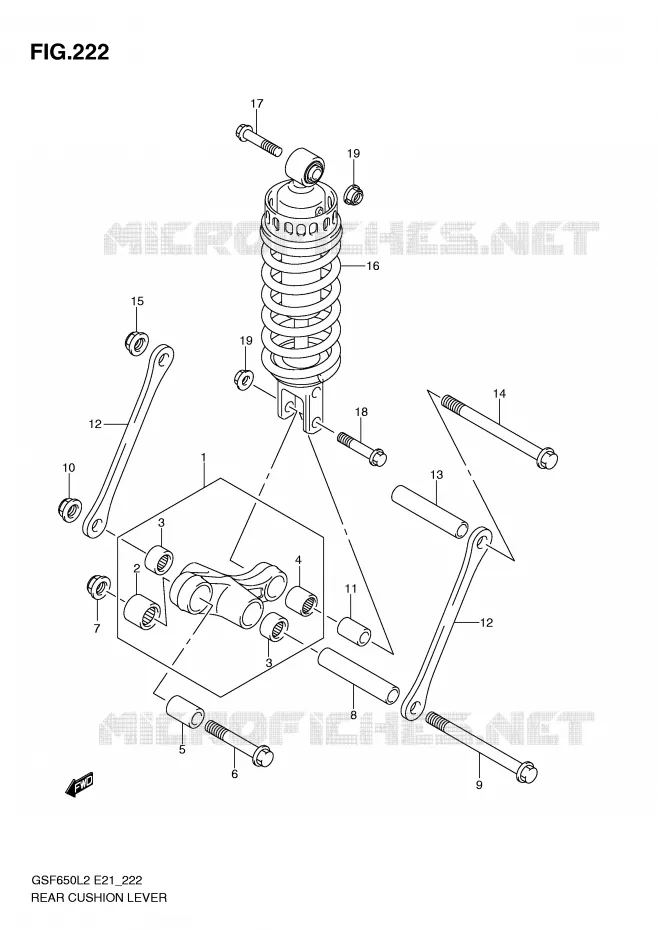 BIELLETTE DE SUSPENSION ARRIERE Suzuki MOTO 650 BANDIT 2014  GSF650SAL2(E21)