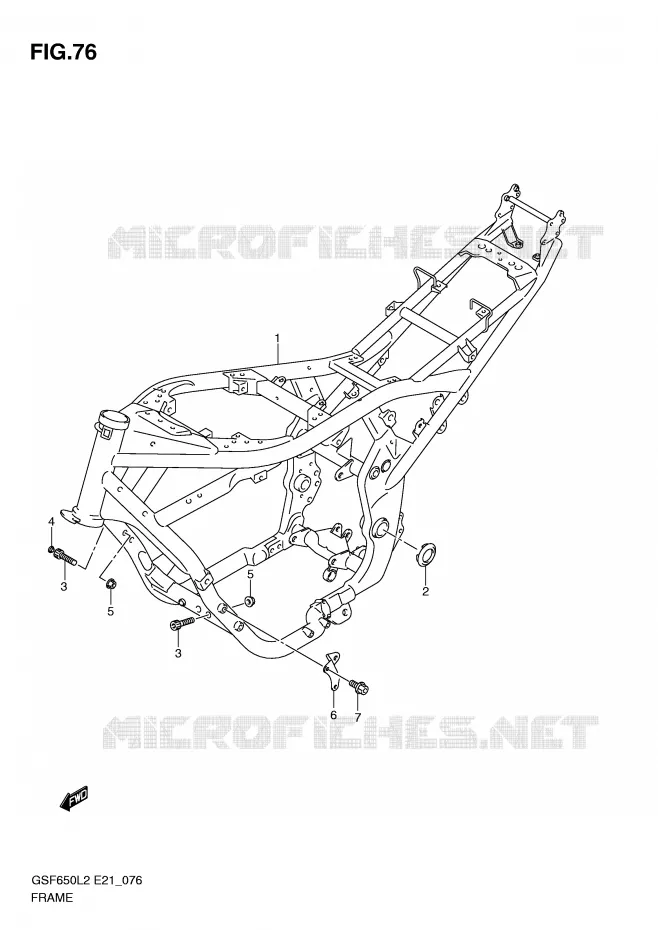 CADRE (GSF650L2 E21) Suzuki MOTO 650 BANDIT 2016  GSF650SAL2(E21)