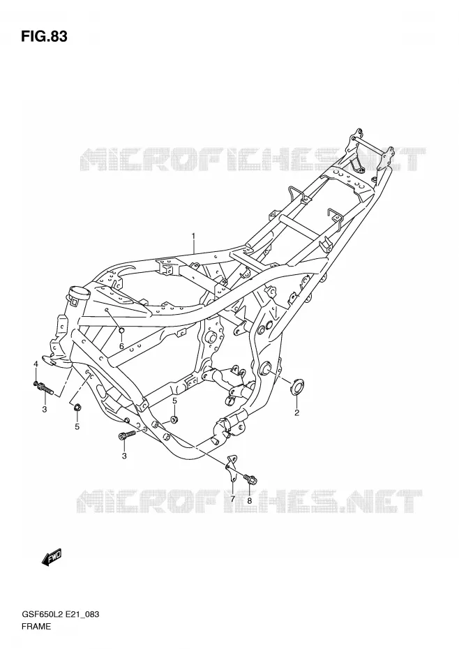CADRE (GSF650SUAL2 E21) Suzuki MOTO 650 BANDIT 2012  GSF650UA L2