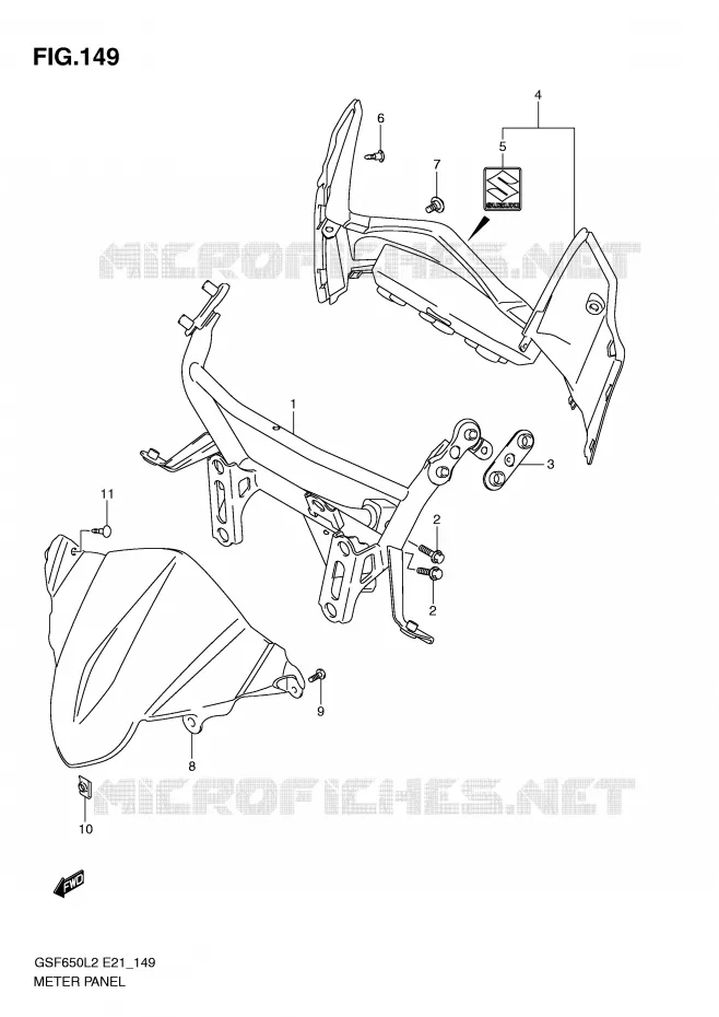 CARENAGE - SUPPORT DE COMPTEUR (GSF650SAL2 E21) Suzuki MOTO 650 BANDIT 2013  GSF650SAL2(E21)