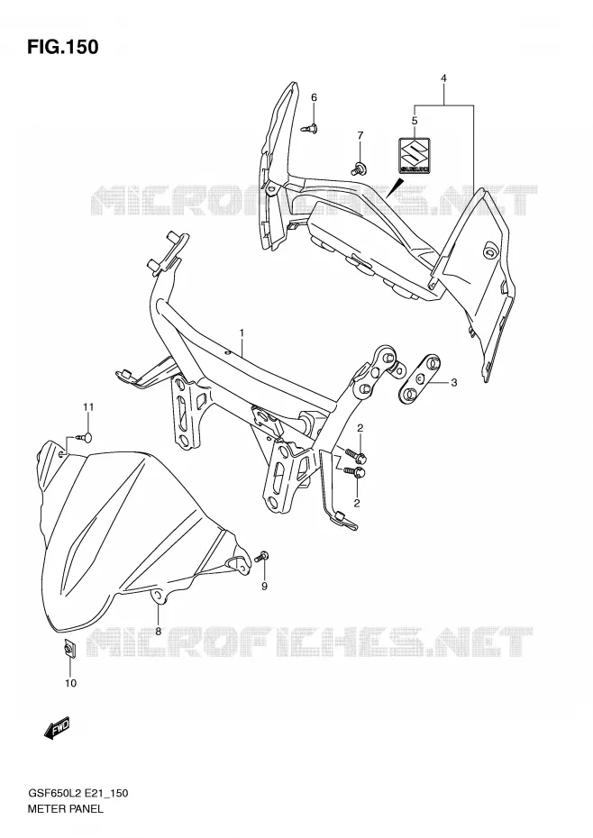 CARENAGE - SUPPORT DE COMPTEUR (GSF650SUAL2 E21) Suzuki MOTO 650 BANDIT 2015  GSF650SAL2(E21)