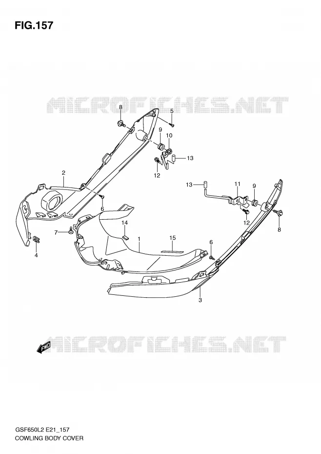 CARENAGES (GSF650SAL2 E21) Suzuki MOTO 650 BANDIT 2012  GSF650UAL2(E21)