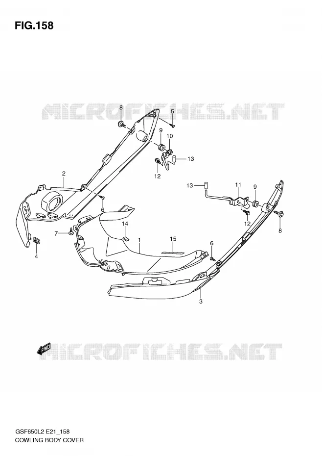 CARENAGES (GSF650SUAL2 E21) Suzuki MOTO 650 BANDIT 2014  GSF650SAL2(E21)