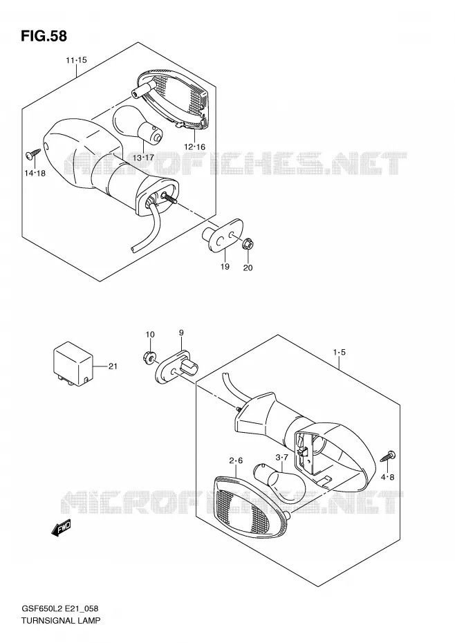 CLIGNOTANTS (GSF650L2 E21) Suzuki MOTO 650 BANDIT 2014  GSF650SAL2(E21)
