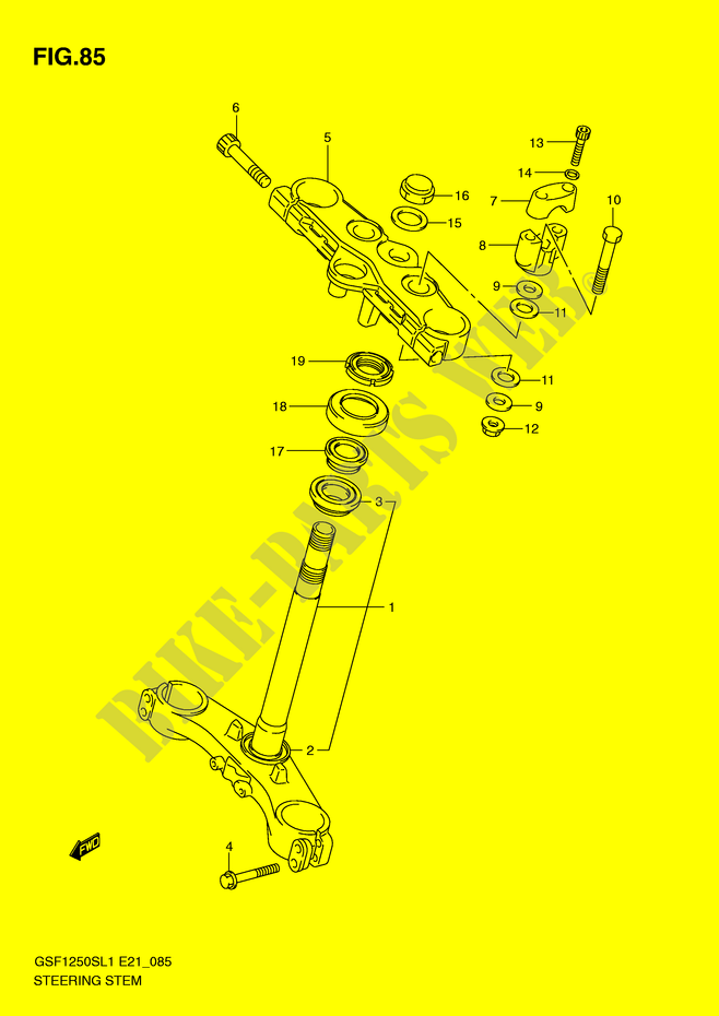 COLONNE DE DIRECTION (GSF1250SAL1 E24) pour Suzuki BANDIT 1250 2012