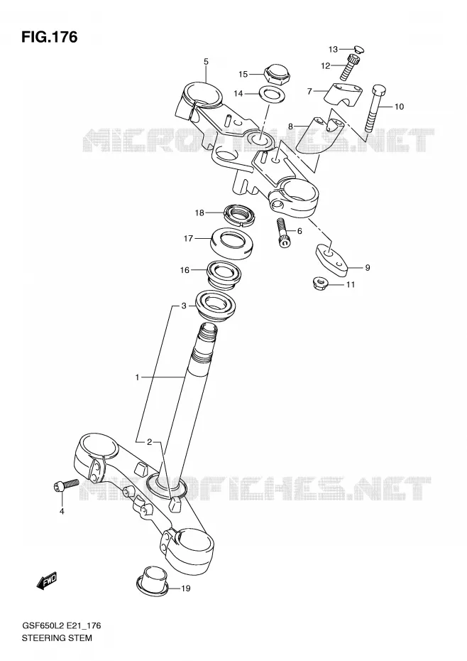 COLONNE DE DIRECTION Suzuki MOTO 650 BANDIT 2013  GSF650SAL2(E21)