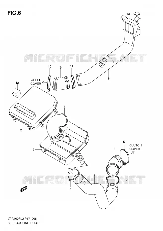 CONDUIT D'ADMISSION CARTER COURROIE Suzuki QUAD 400 KINGQUAD 2012  LT-F400FZL2(P17)