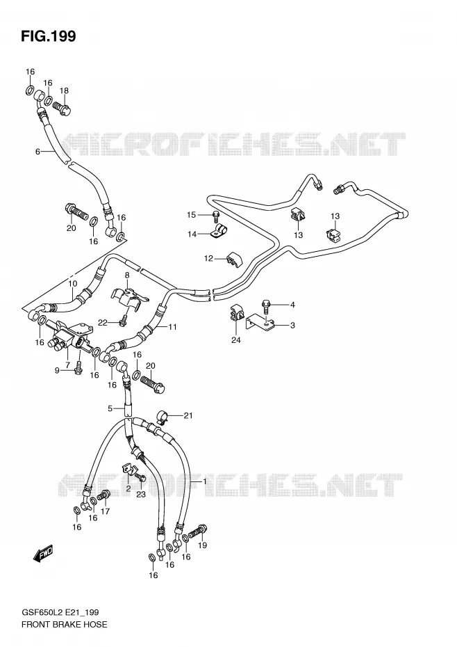 DURITE DE FREIN AVANT (GSF650AL2 E21) Suzuki MOTO 650 BANDIT 2012  GSF650AL2(E21)