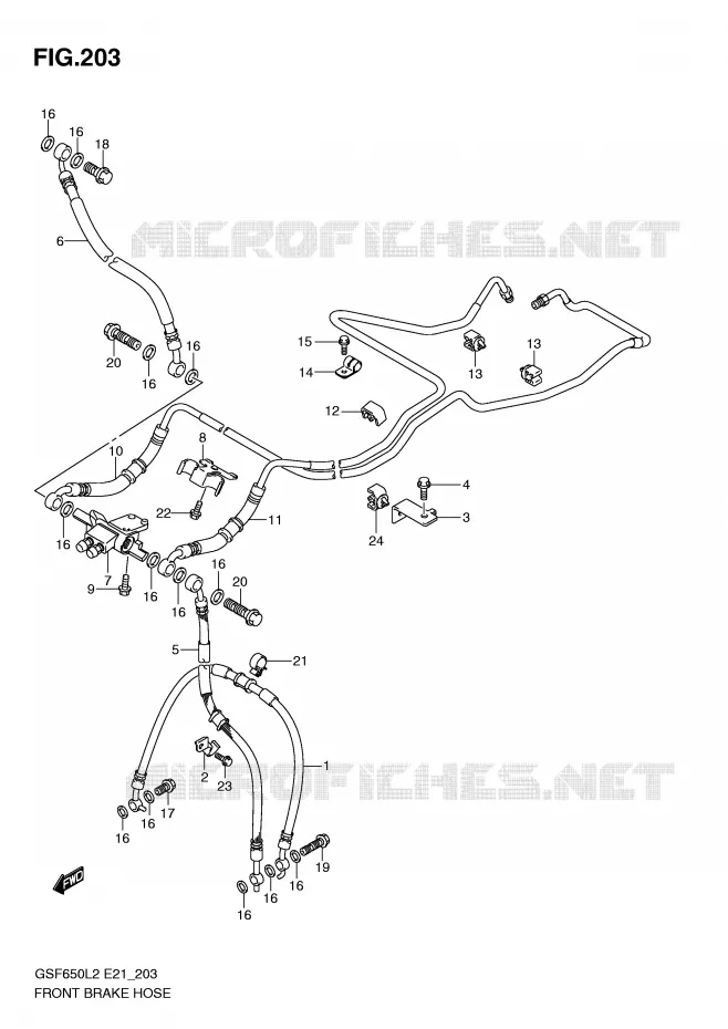 DURITE DE FREIN AVANT (GSF650SAL2 E21) Suzuki MOTO 650 BANDIT 2012  GSF650UAL2(E21)