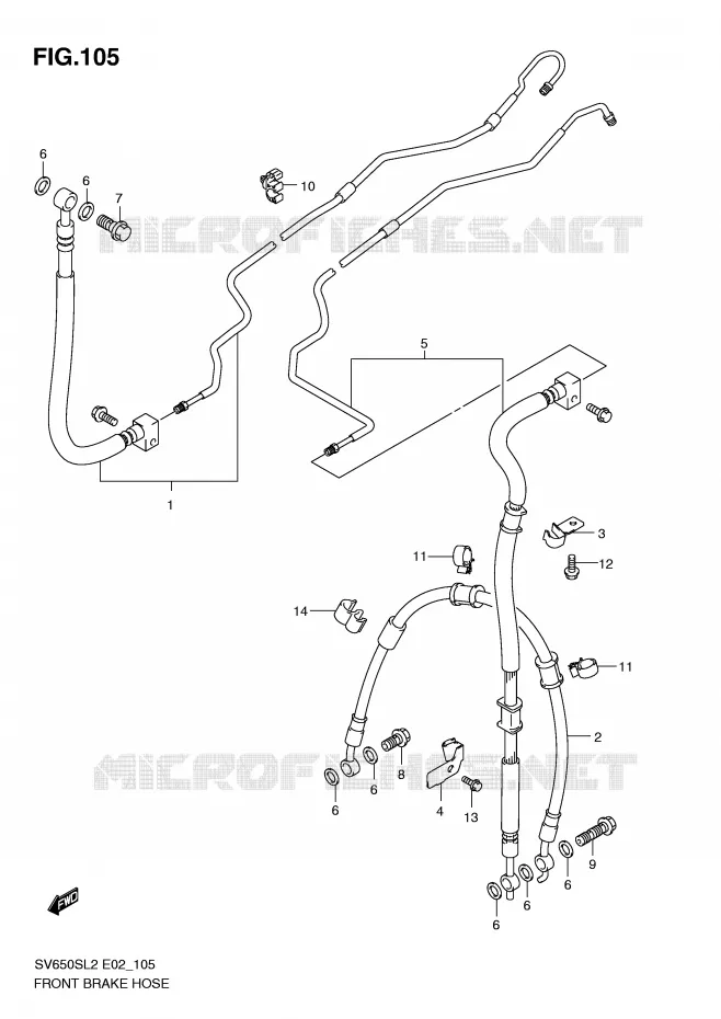 DURITE DE FREIN AVANT (SV650SAL2 E24) Suzuki MOTO 650 SV 2012  SV650SL2(E02)