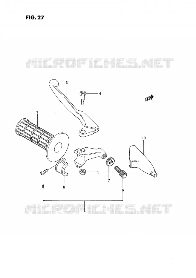 ENSEMBLE LEVIER - POIGNEE GAUCHE (MODELE G/H) Suzuki MOTO 80 RM 1990  RM80L(E24)