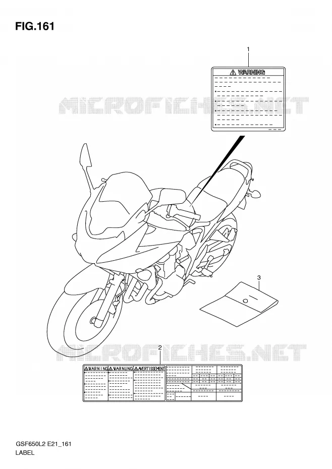 ETIQUETTE (GSF650AL2 E21) Suzuki MOTO 650 BANDIT 2012  GSF650SAL2(E21)