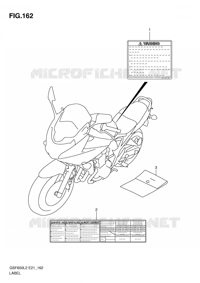 ETIQUETTE (GSF650UAL2 E21) Suzuki MOTO 650 BANDIT 2012  GSF650SUL2(E21)