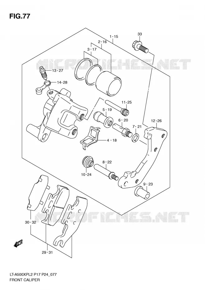 ETRIER DE FREIN AVANT Suzuki QUAD 500 KINGQUAD 2012  LT-A500XPL2(P17)