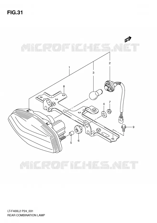 FEU ARRIERE Suzuki QUAD 400 KINGQUAD 2012  LT-F400L2(P24)