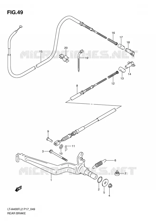FREIN ARRIERE Suzuki QUAD 400 KINGQUAD 2012  LT-A400FL2(P17)