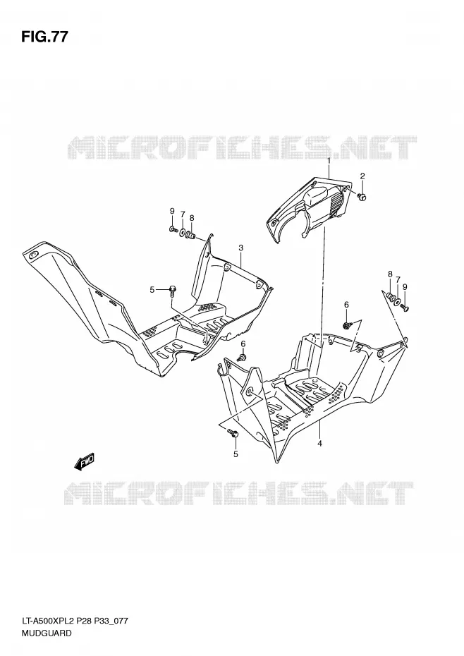 GARDE BOUE Suzuki QUAD 500 KINGQUAD 2012  LT-A500XPL2(P28)