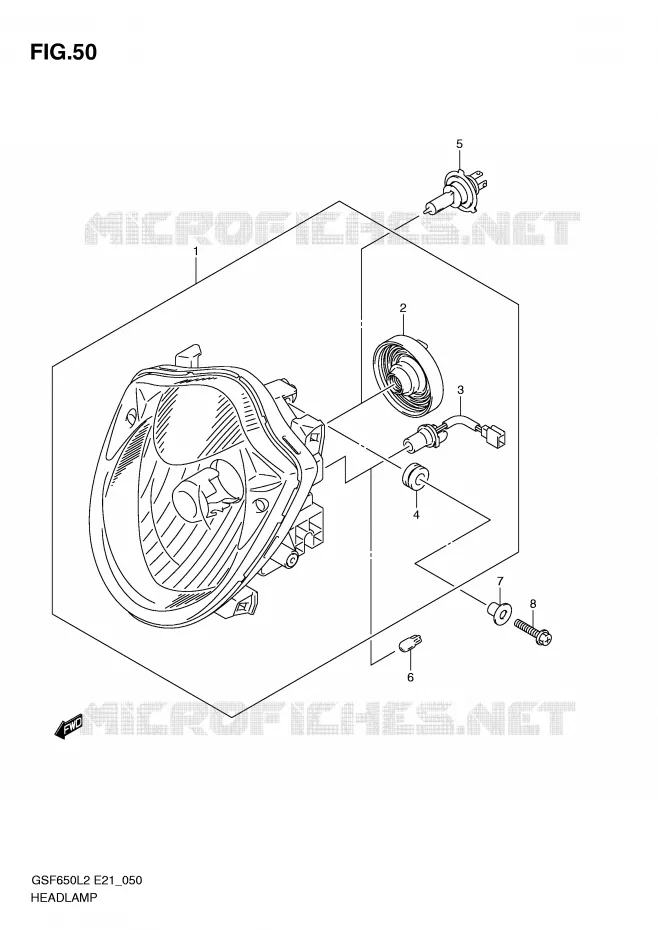 PHARE (GSF650L2 E21) Suzuki MOTO 650 BANDIT 2015  GSF650SAL2(E21)