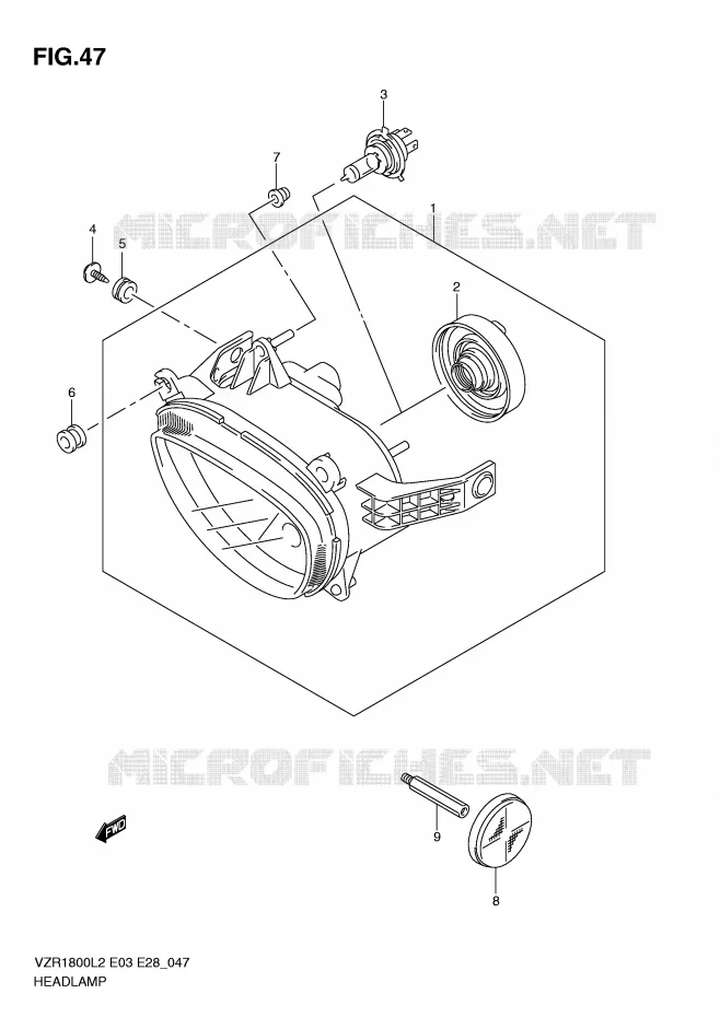 PHARE Suzuki MOTO 1800 INTRUDER 2012  VZR1800L2(E03)